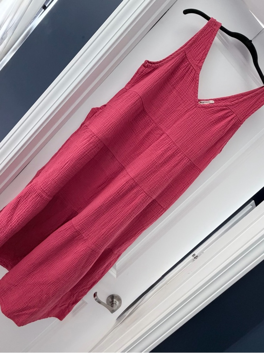 Marine Layer Coral Linen Tiered Dress